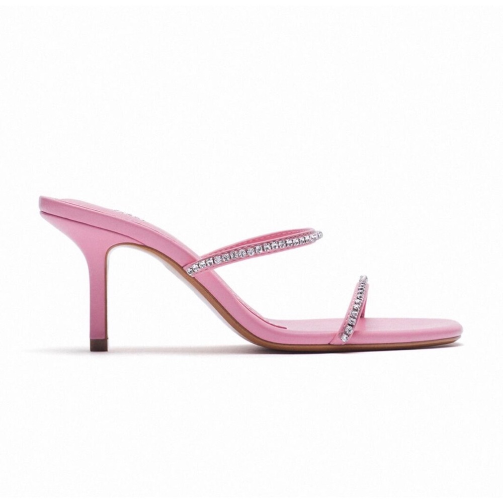 NWT- Zara- Sparkly Strapped Heeled Sandals